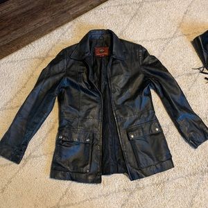 Black leather jacket